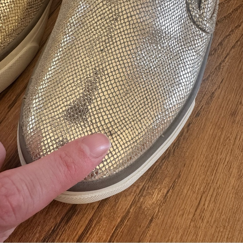 Sperry Seaside Embossed Slide On Sneaker Gold Metallic Shimmer Women’s Size 9.5 - Picture 6 of 10
